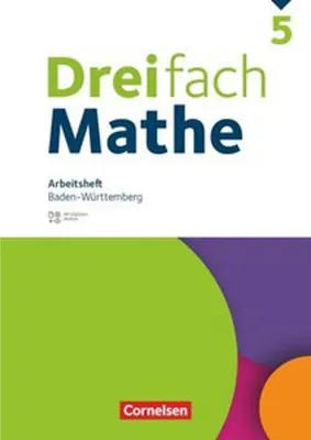 Produktbild von Dreifach Mathe 5. Schuljahr. Baden-Württemberg - Arbeitsheft mit Medien und Lösungen