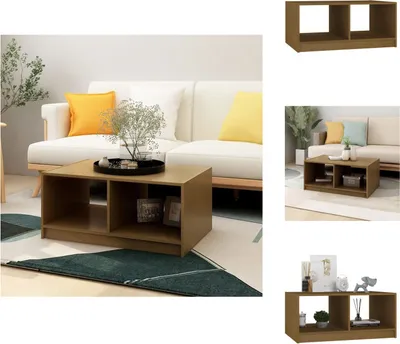 Obrázek produktu pro vidaXL Konferenční stolek medově hnědý 75x50x33,5 cm borovicový masiv - Konferenční stolky