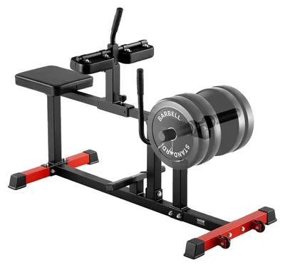 Image de VEVOR Machine à mollets assise Entraîneur de mollets avec une capacité de charge de 200 kg pour les exercices de jambes, machine de musculation pour les jambes Machine spéciale pour le bas du corps, appropriée pour les disques de poids (25,4 / 50,8 mm)