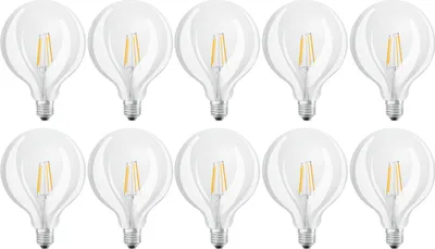 Produktbild von 10 x Osram LED Parathom Filament Leuchtmittel G125 Globe 4W = 40W E27 klar 470lm warmweiß 2700K
