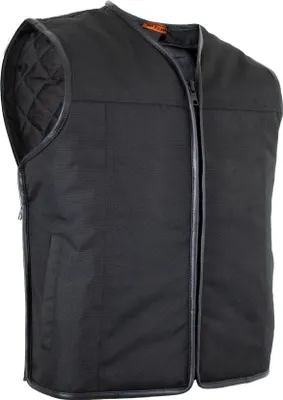 Produktbild von Textil Bikerweste Clubweste Kutte Rockerweste Motorrad Weste schwarz leicht (XL)