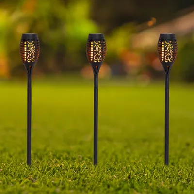 Produktbild von LED Solar Flammenfackel 62 cm Gartenfackel Flammeneffekt Solarleuchte