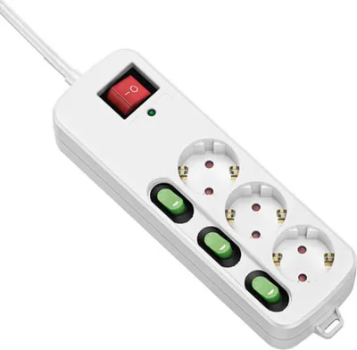 Obrázek produktu pro Vícenásobná zásuvka se 3 zásuvkami s vypínačem TM Electron 3680 W Bílá (1,5 m)