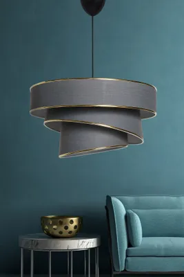 Produktbild von Opviq, Couper - Anthracite, Gold, Kronleuchter, Anthrazit, Baumwolle, 40 x 40 x 72 cm