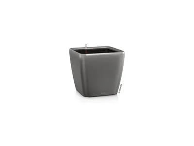 Immagine prodotto di Fioriera LECHUZA QUADRO Premium LS 28 Antracite metallizzato | Fioriera con sistema di irrigazione | Superficie metallizzata | 28 x 28 x 26 cm | 16143