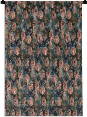 Produktbild von MuchoWow® Wandteppich Wandbehang Blumen - Muster - Farben 90x135 cm Tapisserie Dekoration Wandtuch - Baumwolle - Wandskulptur