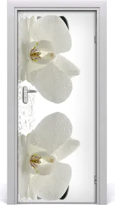 Produktbild von Tulup Türaufkleber 85x205 cm Dekorative Aufkleber Selbstklebend Wasserdichte Tapete Abnehmbar Schlafzimmer Wohnzimmer Wohnkultur - Orchidee und Steine