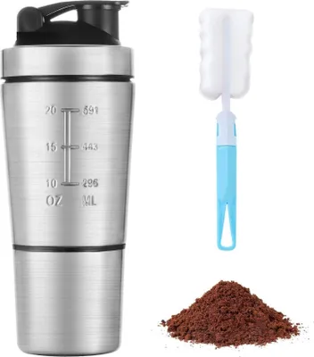 Produktbild von Edelstahl Protein Shaker 700ml mit Shaker Ball BPA-frei