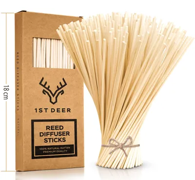 Rotan-Diffuserstäbchen 18 cm, 100 Stück, Naturfarbe