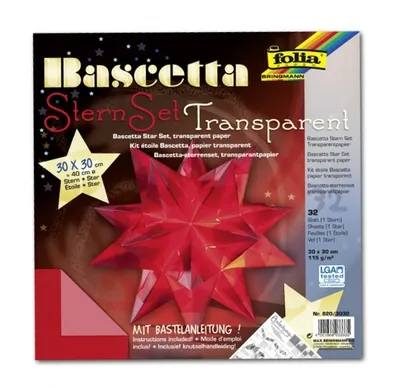 Produktbild von Bastelset Bascettastern rot, 30 x 30 cm, 30 Blatt