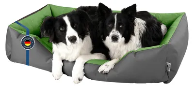 Produktbild von BedDog Hundebett LUPI waschbar,(XXL) ca. 120x85x23cm,GREEN-ROCK (grau/grün)