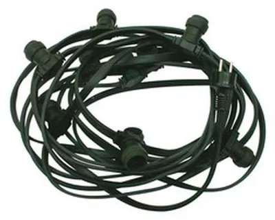 Lichterkette mit 10 E27-Lampen, 10 m, für Feste und Außendekoration