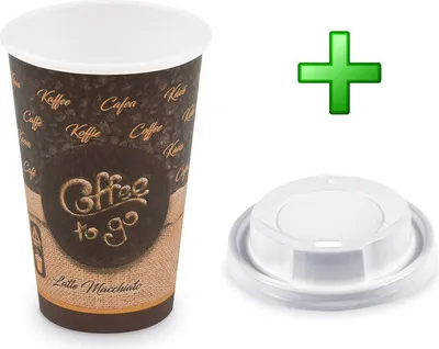 Produktbild von 100x Kaffeebecher L 'Coffee To Go' Melange mit Trinkdeckel 250ml 330ml