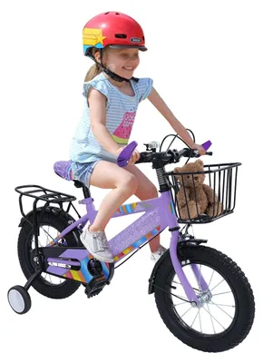 Produktbild von Kinderfahrrad, 14 Zoll – Mit Stabilisatoren – Verstellbare Sattelhöhe – Mit Korb – Für Kinder im Alter von 3-6 Jahren