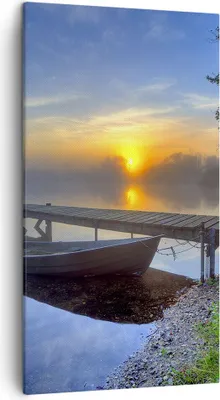 Produktbild von Bild auf Leinwand - Leinwandbild - Landschaft Meer Sommer Sonne - 45x80cm - Wand Bild - Wanddeko - Leinwanddruck - Bilder - Kunstdruck - Wanddekoration - Leinwand bilder - Wandkunst - PA45x80-2226