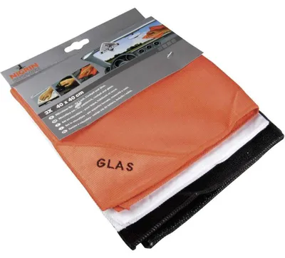 Produktbild von NIGRIN Mikrofaser-Set für Lack, Glas und Cockpit, kratzerfreies Auspolieren, Rei