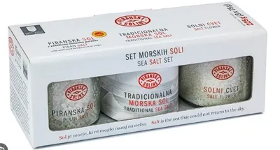 Obrázok produktu pre Sada morskej soli Piranske Soline (3 x 75 g) Soľný kvet a tradičná morská soľ