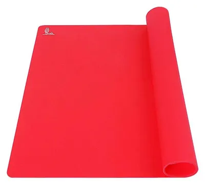 Produktbild von Antihaftbeschichtete, rutschfeste Silikon-Backmatte, groß 60 x 40 cm, Nudelmatte, Teigmatte, Silikonmatte, Backblech, Arbeitsmatte für Fondant, Gebäck, Pizzamatte, BPA-frei, (rot)