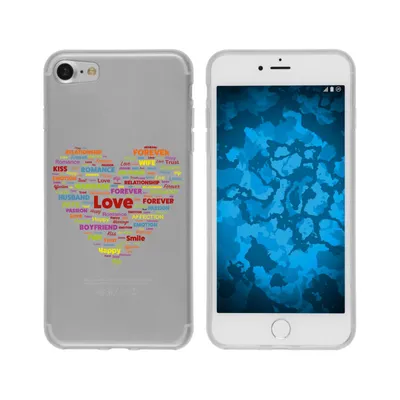Produktbild von PhoneNatic Case kompatibel mit Apple iPhone 8 Silikon-Hülle pride Herz M5