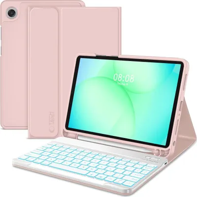 Zdjęcie produktu dla Tech-Protect Sc Pen + klawiatura Galaxy Tab A9+ / A11+ Plus 11.0 X210 / X215 / X216 / X230 / X235 / X236 Różowy