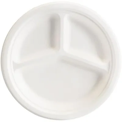 Immagine prodotto di NATUREStar 41025Menüteller 3-geteilt rund Ø 260 mm Zuckerrohr weiß