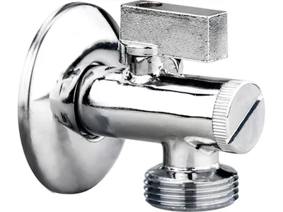 Obrázek produktu pro Ventil rohový s filtrem a kovovou pákou, pračkový, 1/2" - 3/4"