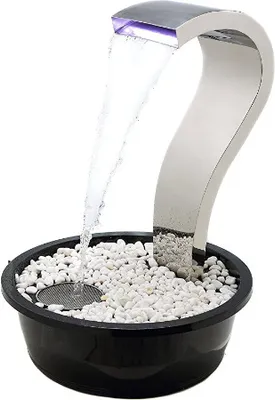 Obrázek produktu pro Vodopád KÖHKO® „Schwan“ z nerezové oceli 23005, vodní prvek s LED osvětlením
