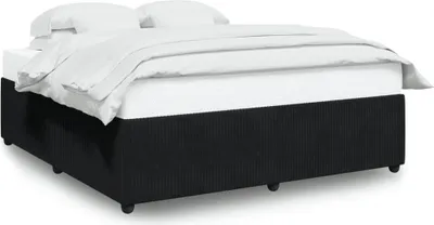 Image de vidaXL Cadre de lit sans matelas noir 200x200 cm velours