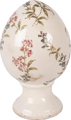 Immagine prodotto di Uovo decorativo Clayre & Eef Ø 12x19 cm in Vetroceramica beige