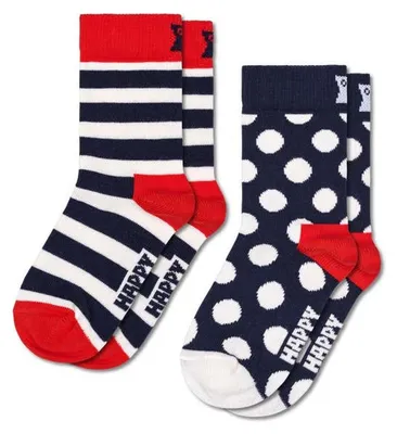 Imagen del producto de Calcetines a rayas para niños, paquete de 2, de Happy Socks, coloridos y divertidos, ideales para niños