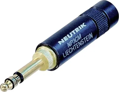 Produktbild von Neutrik Klinken-Steckverbinder 5.23 mm Stecker, gerade Polzahl: 3 Stereo Schwarz NP3CM-B,STEREO 1 St