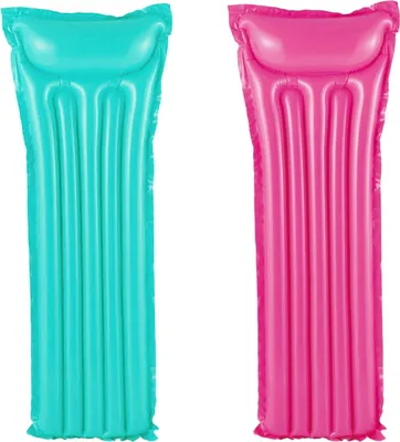Produktbild von 2er Set aufblasbare Luftmatratze Türkis Rosa 1,83m x 69cm Summer Waves
