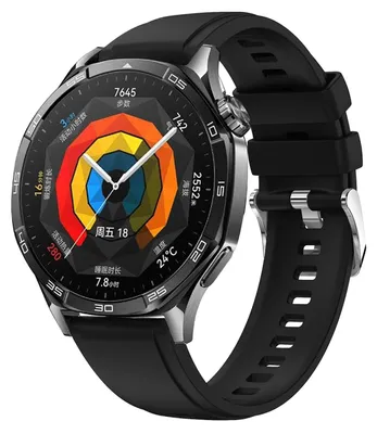 Produktbild von Für Huawei Watch GT 5 46mm Design 18mm Sport Silikon Smart Watch Armband Schwarz