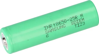 Immagine prodotto di Samsung INR18650-25R 3,6 V 2500 mAh 20 A con pulsante superiore