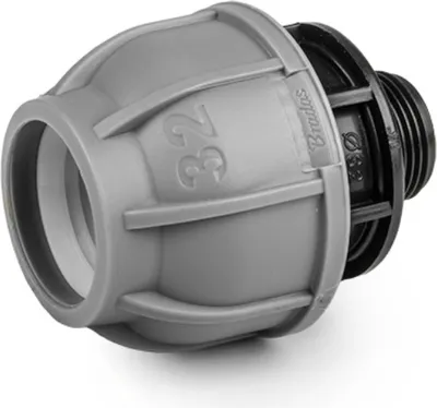 Image de Raccord de tuyau PE 32 mm avec filetage extérieur 3/4" Bradas
