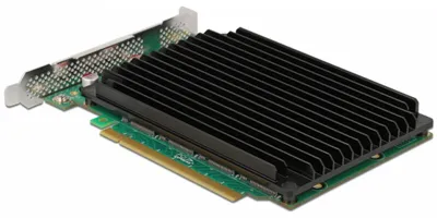 Produktbild von Delock PCI Express x16 Karte zu 4 x intern NVMe M.2 Key M mit Kühlkörper - Bifurcation