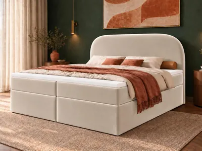 Produktbild von Emlar Boxspringbett Mona 2 180x200 - Komplett-Set mit Matratze und Topper - Polsterbett mit Bettkästen - Boxspringbett Hellbeige (Magic Velvet 2250)