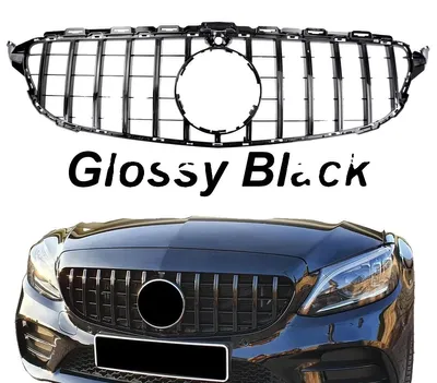 Obrázok produktu pre Mriežka predného nárazníka, ABS plast, kompatibilná s Mercedes-Benz triedy C, čierna