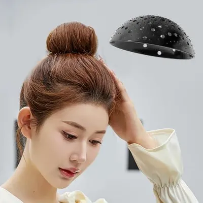 Produktbild von Schwarzes Silikon-Haarkissen für Damen – Volumenpad und Haarpolster für Hochsteckfrisuren, Alltag und Party