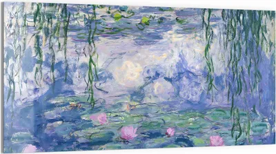 Produktbild von DEQOART Glasbild Echtglas 100x50 cm 'Seerosenidylle' Wandbild Bild modern Deko