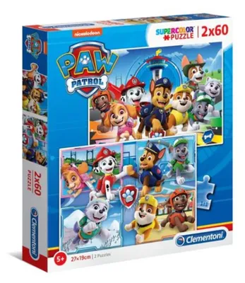 Image de Clementoni puzzle 2x60 SuperKolor Paw Patrol 21617