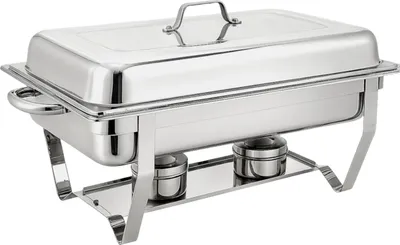 Produktbild von Speisenwärmer Chafing Dish 11 Liter Warmhaltebehälter Bain-Marie Brennstoffbehälter Wasserbad Warmhalteplatte