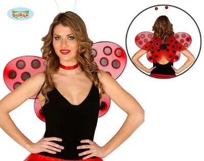 Produktbild von rote kleine Marienkäfer Flügel für Damen