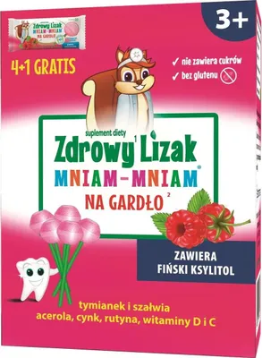 ZDROWY LIZAK NA GARDŁO BEZ CUKRU (4 + 1 GRATIS) 30 g - MINIAM-MNIAM STARPHARMA