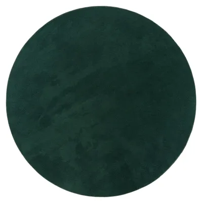 Productafbeelding van Wasbaar vloerkleed voor de woonkamer, korte pool, effen kleur, moderne stijl, zacht, groen-petrolkleurig, rond, diameter 120 cm