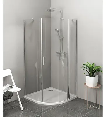 Productafbeelding van Polysan ZOOM douchecabine, kwartcirkel, 900x900 mm, helder glas, rechts