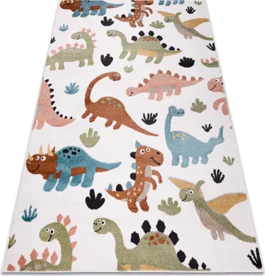 Produktbild von Teppich FUN Dino für Kinder, Dinosaurier creme Mehrfarben 80x150 cm