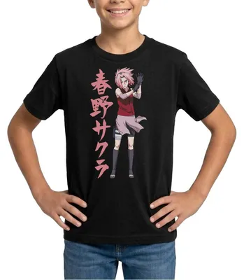 Produktbild von Spreadshirt Naruto Shippuden Cooles Design Mit Sakura Teenager T-Shirt, 134/146 (9-11 Jahre), Schwarz