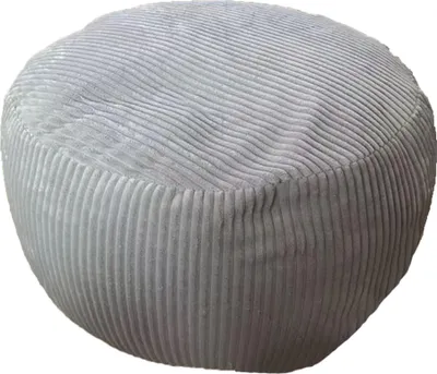 Immagine prodotto di Relaxdays Pouf, velluto a coste, A x P: 25 x 35 cm, imbottitura in polistirolo, cuscino da seduta rotondo, sgabello da salotto, pouf, grigio chiaro