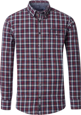 Produktbild von CASAMODA Freizeithemd Langarm Button-Down Casual Rot kariert XXL